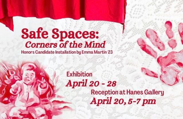 Honors in Studio Art, show 1/3 !

Jointly opening with the @hanesgallery Student Show, come visit the opening of @emmagrace.finearts (‘23)’s Honors exhibition in the Hanes Gallery Mezzanine (upper level of the gallery) tomorrow 5-7PM.

Congratulations, Emma!